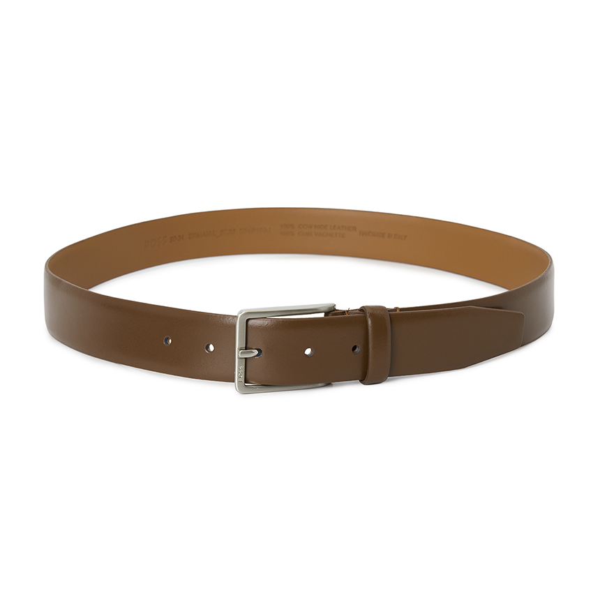 [17% 쿠폰] 휴고 보스 인그레이브드 로고 버클 이탈리안 레더 벨트 브라운([17% 쿠폰] Hugo Boss Italian Leather Belt with Engraved Logo Buckle Brown) - 3