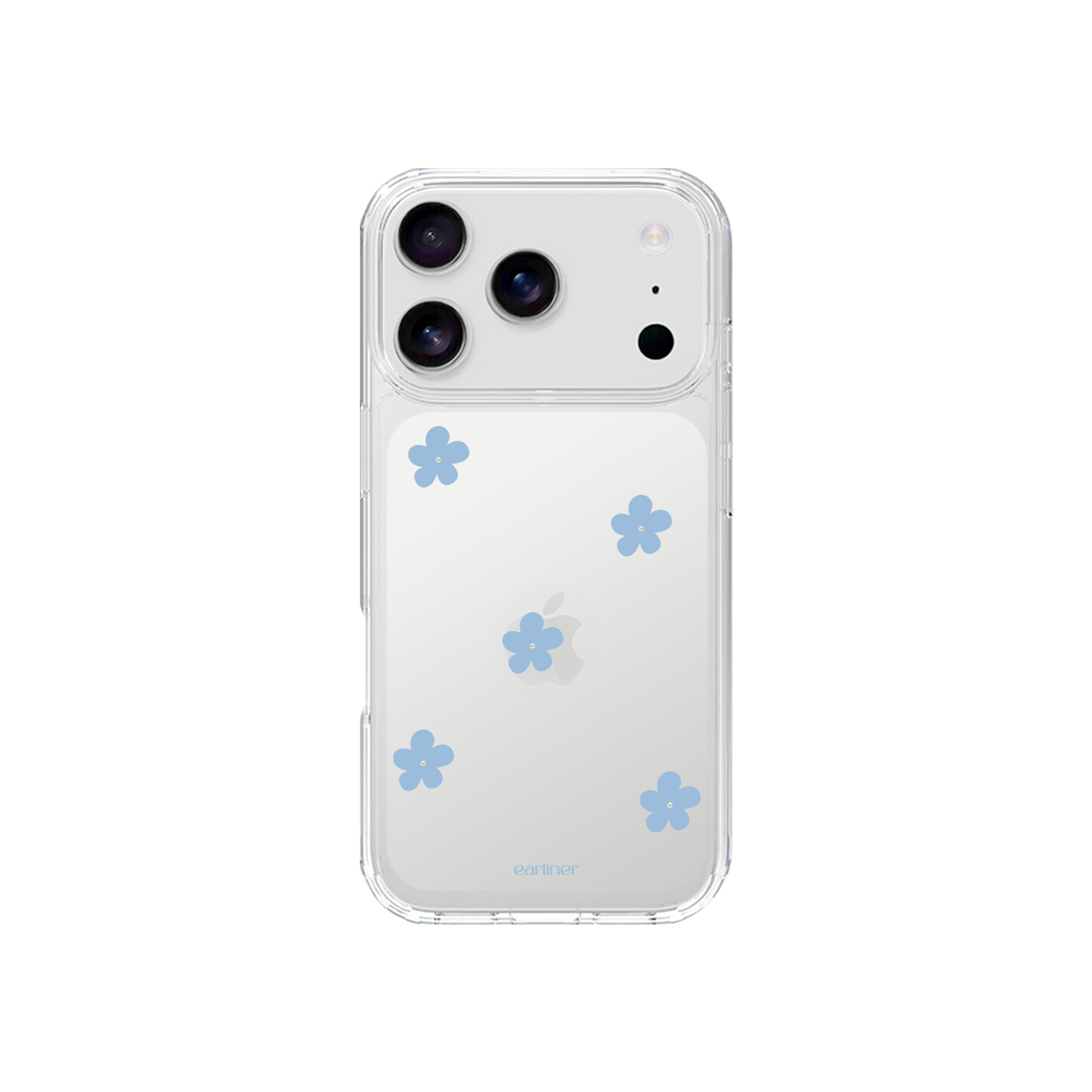얼리너 블루 플라워 진주 패턴 젤하드 케이스(EARLINER handmade blue flower pearl pattern jelly hard case) - 1