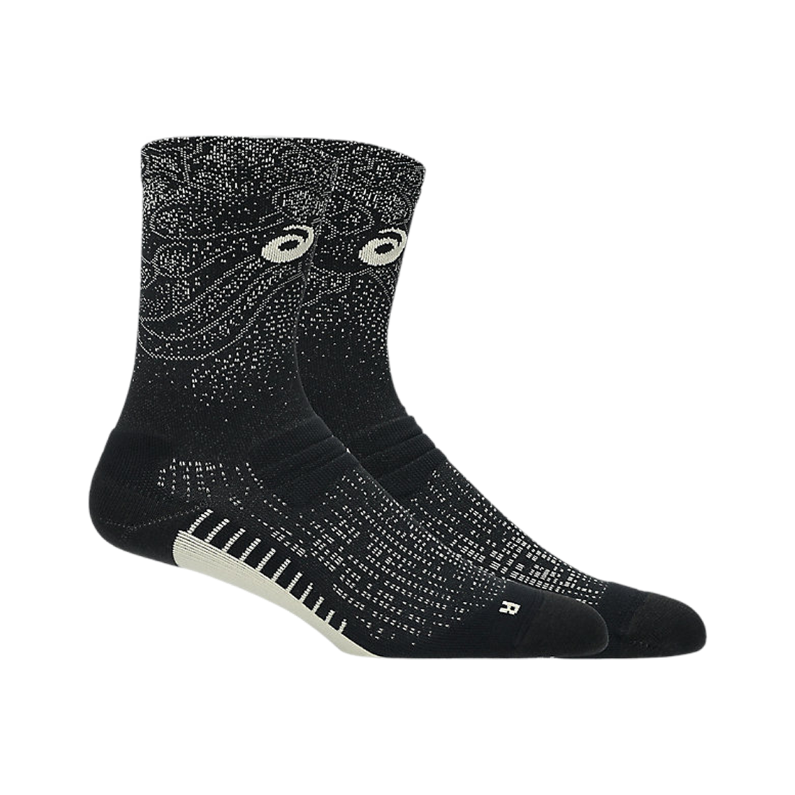 아식스 러닝 쿠션 삭스 크루 퍼포먼스 블랙(Asics Running Cushion Socks Crew Performance Black) - 1