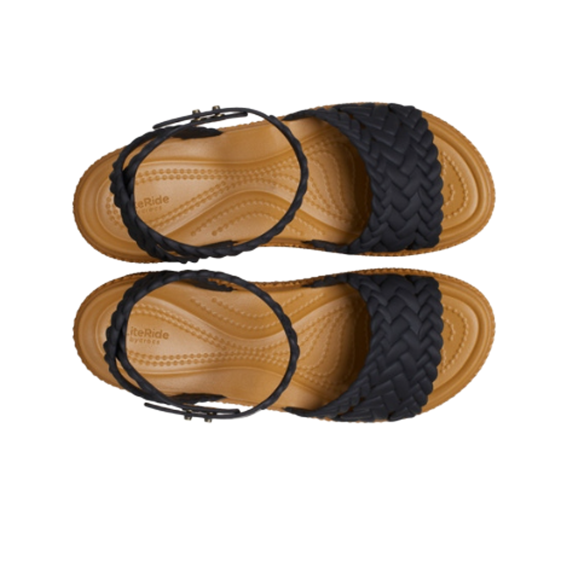 (W) 크록스 브루클린 우븐 앵클 스트랩 웨지 블랙((W) Crocs Brooklyn Woven Ankle Strap Wedge Black) - 2