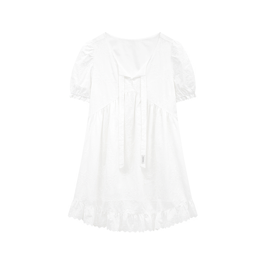 마가린핑거스 플로럴 타이 원피스 화이트(Margarin Fingers Floral Tie One Piece White)