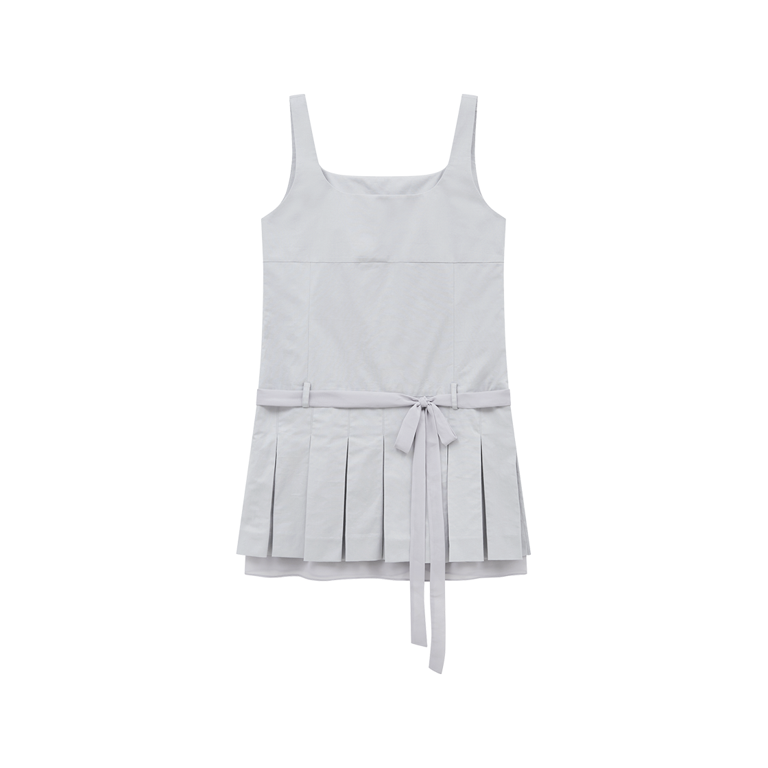 마가린핑거스 벨티드 플리츠 원피스 그레이(Margarin Fingers Belted Pleats One Piece Grey)