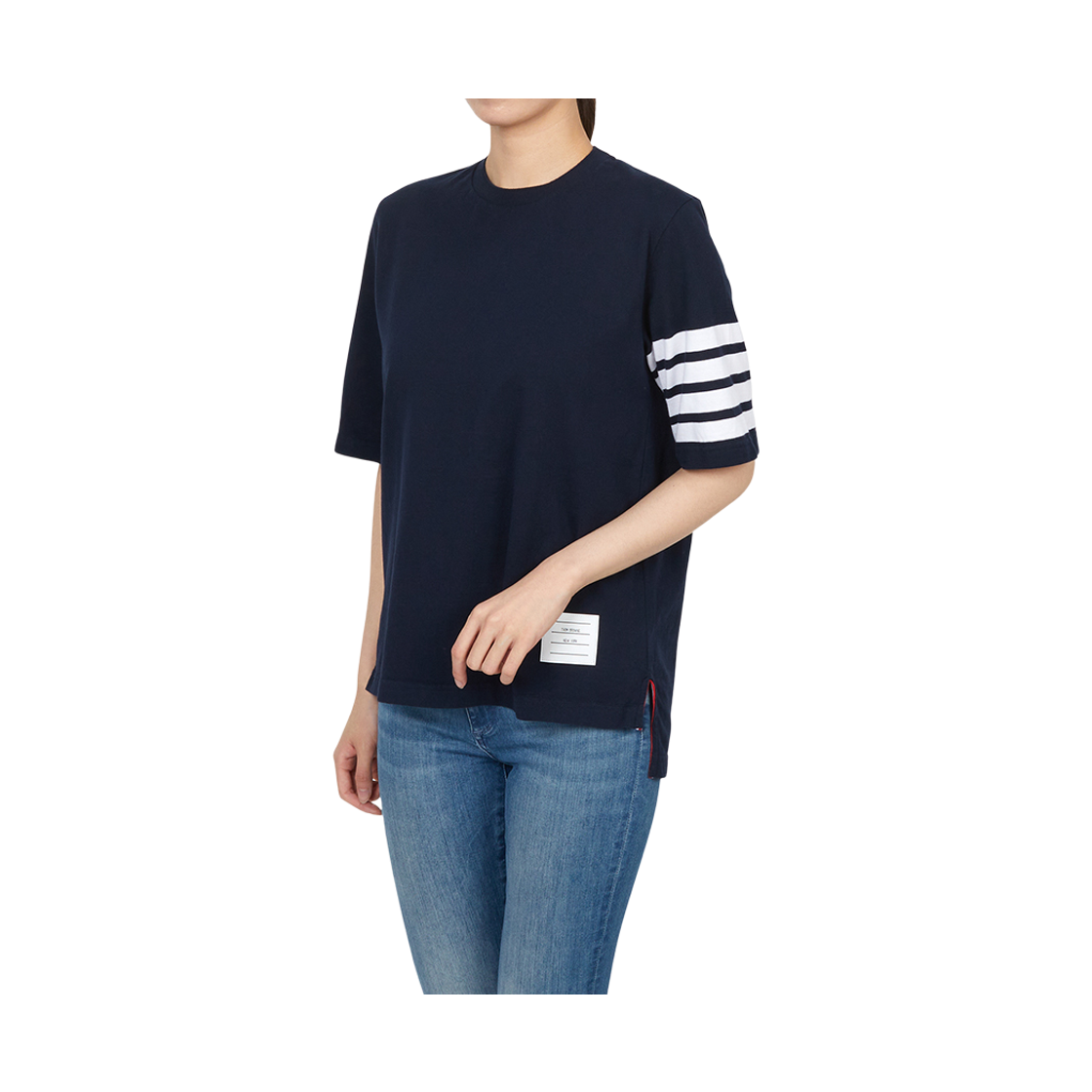 [20% 쿠폰] (W) 톰브라운 저지 사선 숏슬리브 티셔츠 네이비([20% 쿠폰] (W) Thom Browne Jersey 4-Bar Short Sleeve T-Shirt Navy) - 4