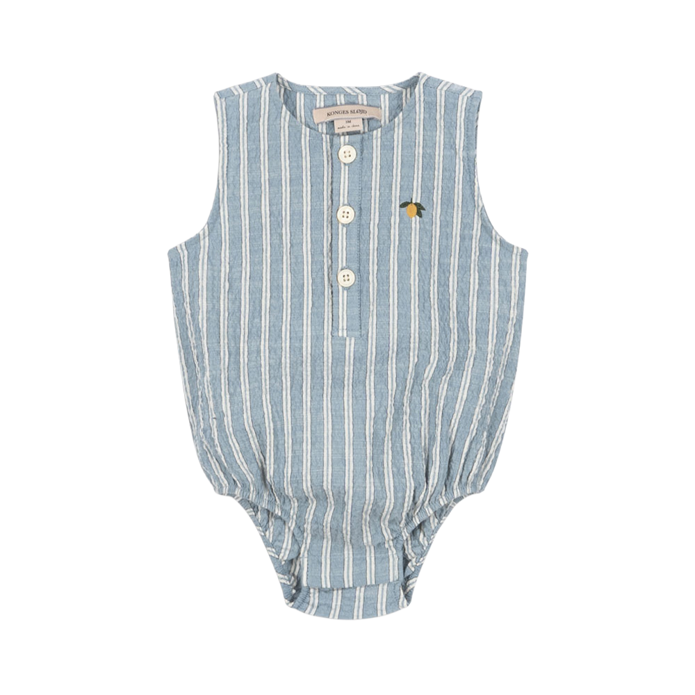 콩제슬래드 엘리엇 롬퍼 레몬(Konges Sløjd Elliot Romper Gots Trio Bleu Stripe) - 1