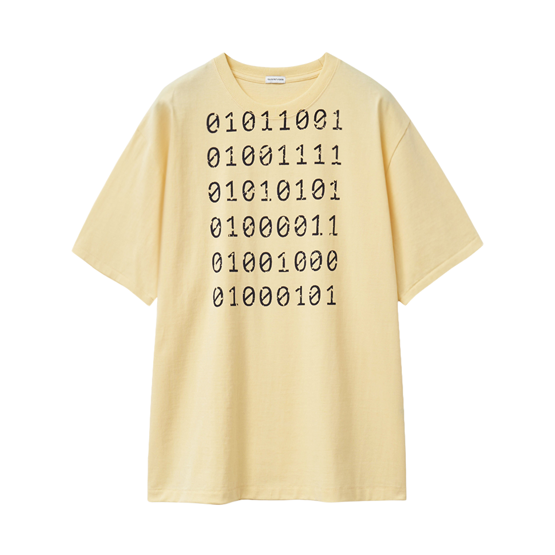 유체 에스큐 바이너리 반팔티셔츠 페일 옐로우(YOUCHE SQ BINARY SHORT SLEEVE TEE Pale Yellow) - 1