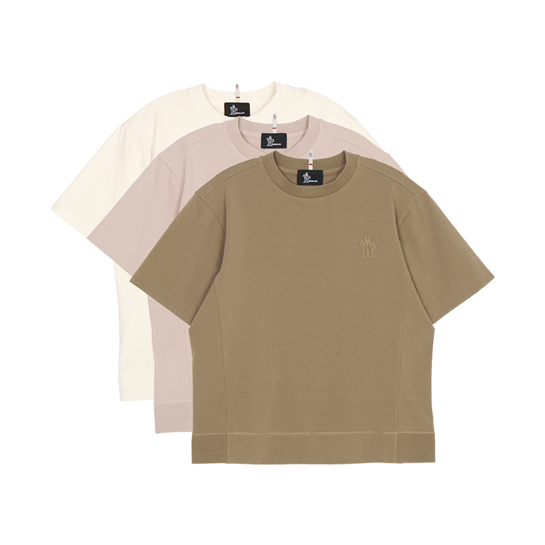 L1-098-8C00002-8790F-3P2 (W) Moncler Cotton T-Shirt Pink White (3 Pack) - 26SS