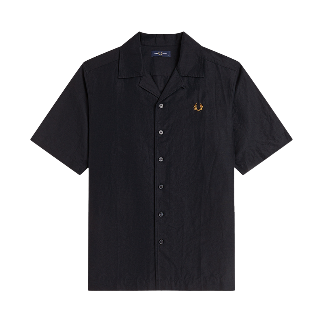 프레드페리 리넨 블렌드 리비어 칼라 셔츠 블랙(Fred Perry Linen Blend Revere Collar Shirt Black)