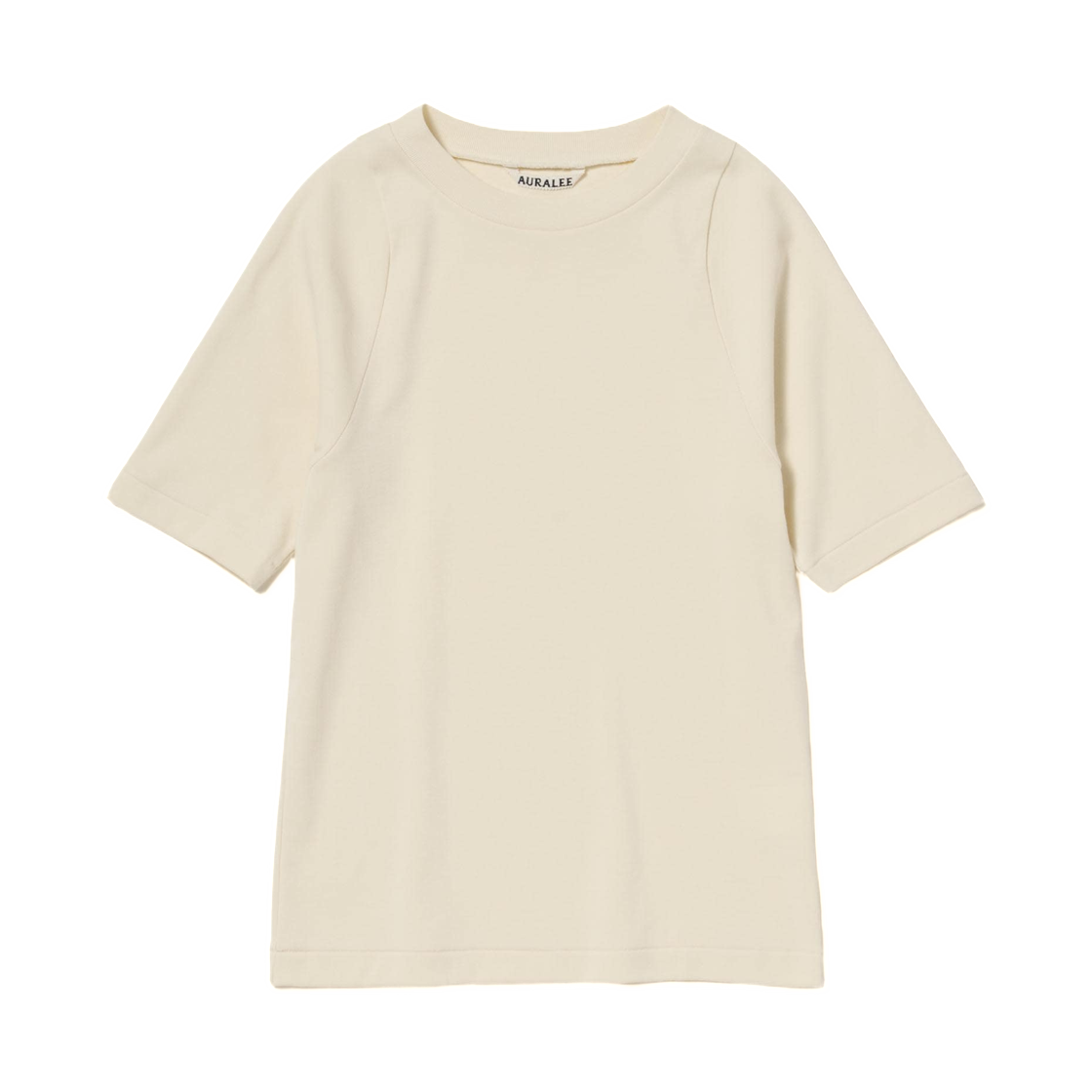 A26ST02OF (W) Auralee Organic Cotton Fine Rib T-Shirt Ivory - 26SS