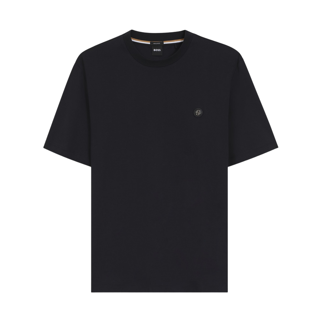 휴고 보스 머서라이즈드 코튼 더블 B 모노그램 티셔츠 다크 블루(Hugo Boss Mercerised Cotton T-Shirt with Double B Monogram Dark Blue)