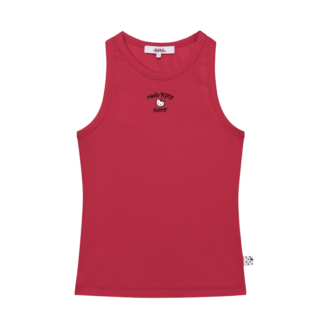 (W) 레이브 x 헬로 키티 슬리브리스 티셔츠 레드((W) Raive x Hello Kitty Sleeveless T-shirts Red)