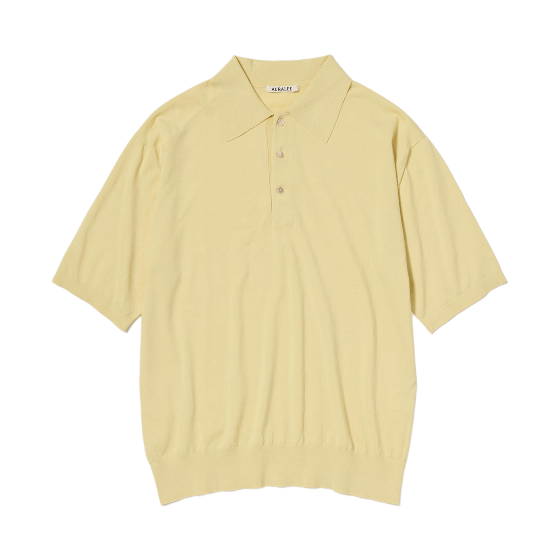 A26SP03KA Auralee Giza High Gauge Knit Polo Yellow Beige - 26SS