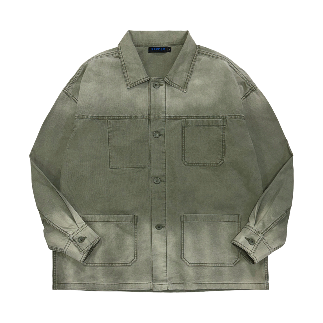 쎄르페 워시드 프렌치 워크자켓 카키(SSERPE Washed French Work Jacket Khaki)