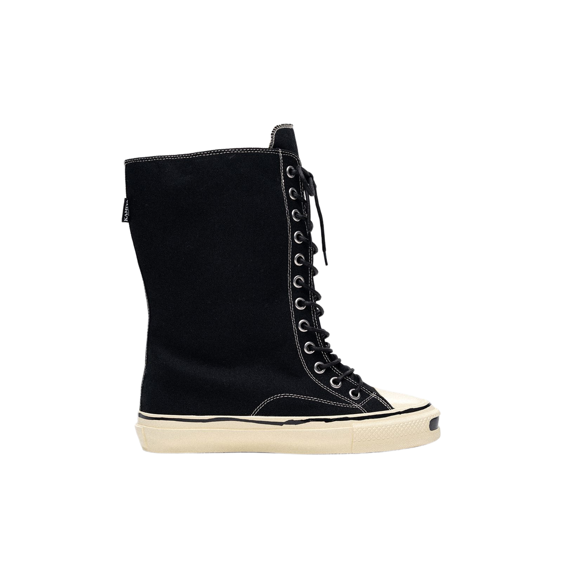 카미야 조이 벌커나이즈 에이지드 솔 엑스트라 하이탑 스니커즈 블랙(Kamiya Joey Vulcanize Aged Sole Extra High-Top Sneaker Black)