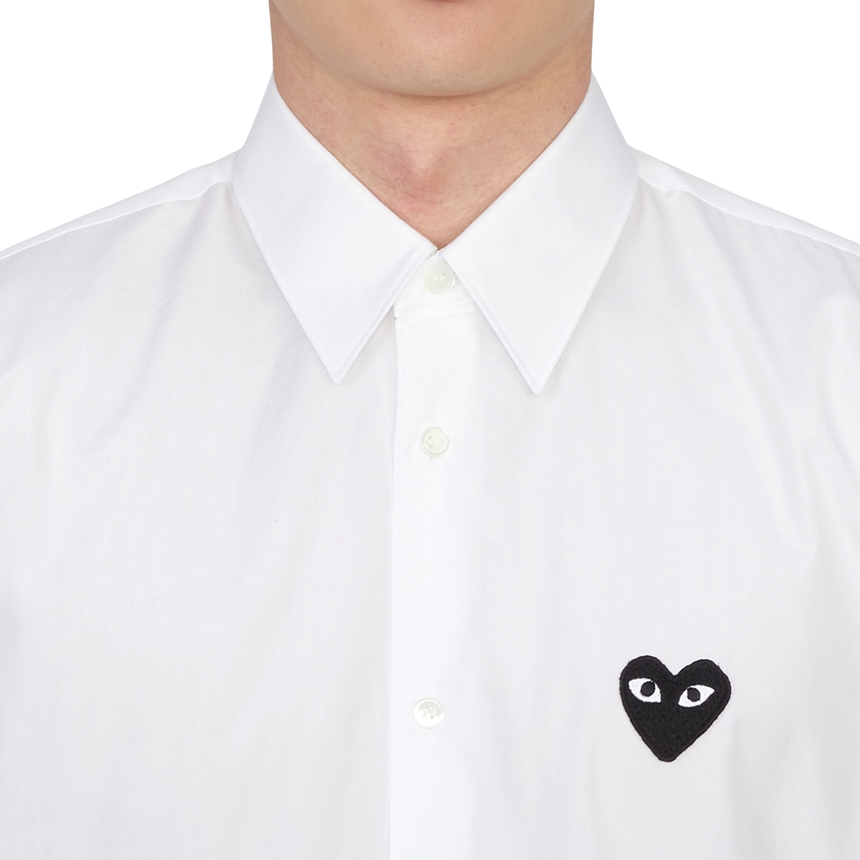 [15% 쿠폰] 플레이 꼼데가르송 블랙 하트 클래식 셔츠 화이트([15% 쿠폰] Play Comme Des Garcons Black Heart Classic Shirt White) - 6