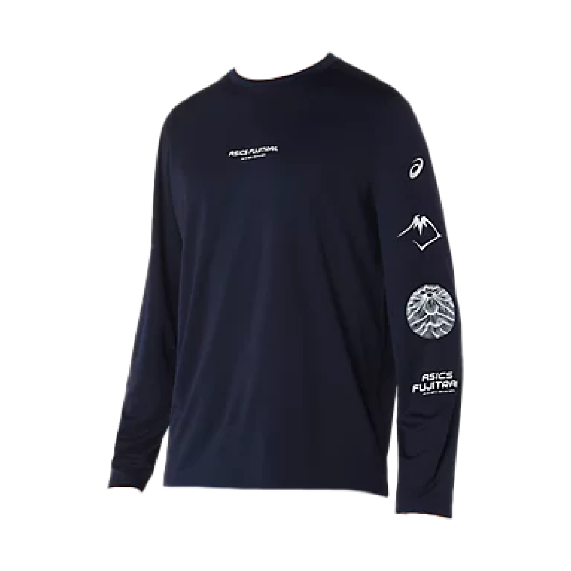 아식스 후지트레일 로고 롱슬리브 티셔츠 미드나이트 코발트 버스트 쿨 그레이(Asics Fujitrail Logo Long Sleeve T-Shirt Midnight Cobalt Burst Cool Grey)