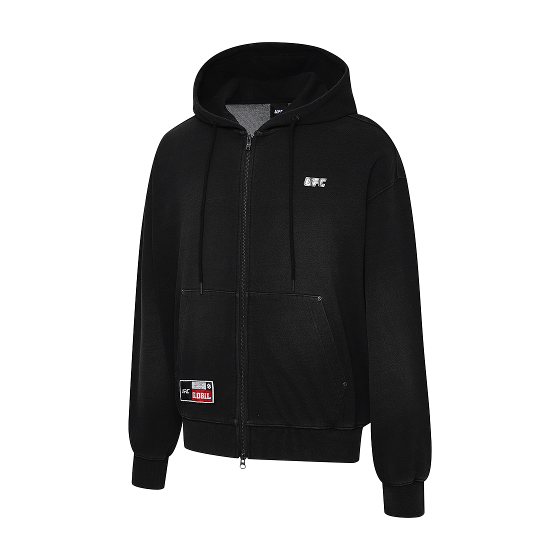 유에프씨 스포츠 데님라이크 오버핏 후드집업 블랙 U2TTX1305BK(UFC SPORT Denim-Like Oversized Fit Hoodie Zip-Up Black) - 2