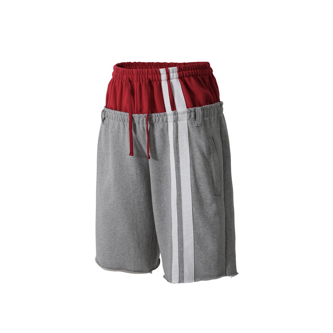 로어링라드 더블 웨이스트 버뮤다 스웻 팬츠 그레이(ROARINGRAD Double Waist Bermuda Sweat Pants Gray)