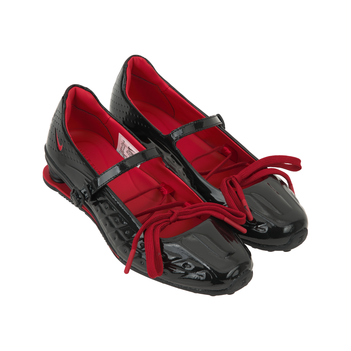 (W) 나이키 x 라벨후드 샥스 Z 칼리스트라 블랙 앤 유니버시티 레드((W) Nike x Labelhood Shox Z Calistra Black and University Red) - 4