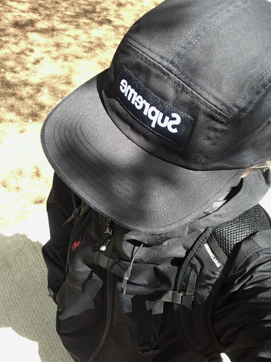 Supreme Washed Chino Twill Camp Cap Black 착용 스타일