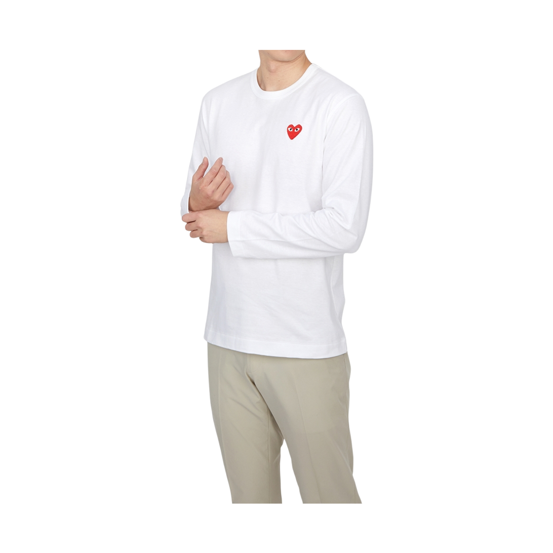 [15% 쿠폰] 플레이 꼼데가르송 롱슬리브 티셔츠 화이트([15% 쿠폰] Play Comme des Garcons LS T-Shirt White) - 5