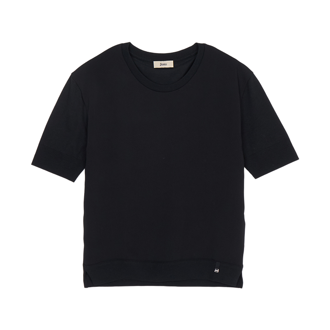 (W) 에르노 패널 티셔츠 블랙((W) Herno Panelled T-Shirt Black)