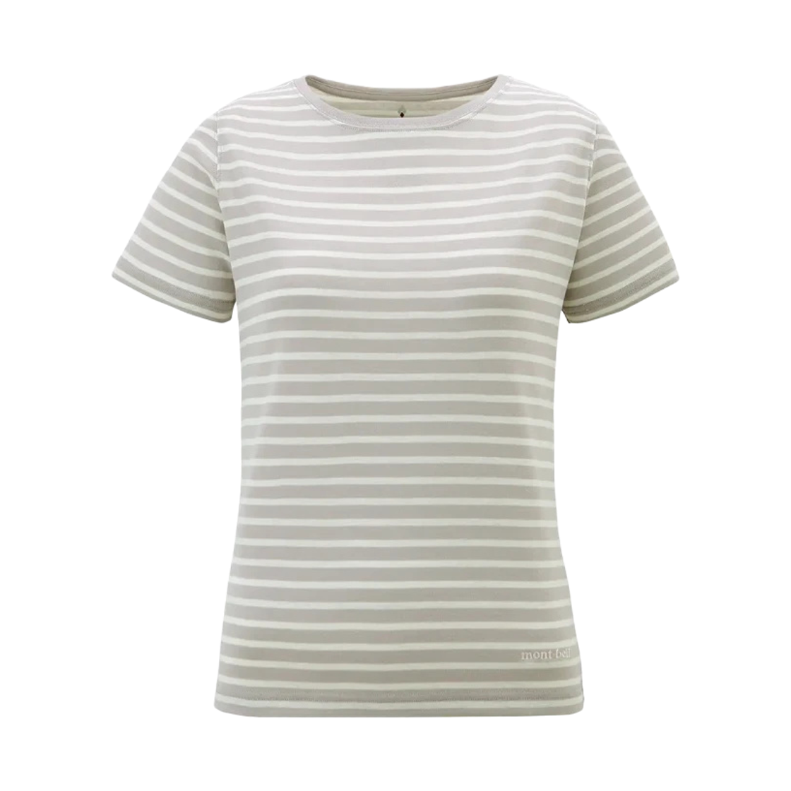 1114543 (W) Montbell Wickron Striped T-Shirt Silver White