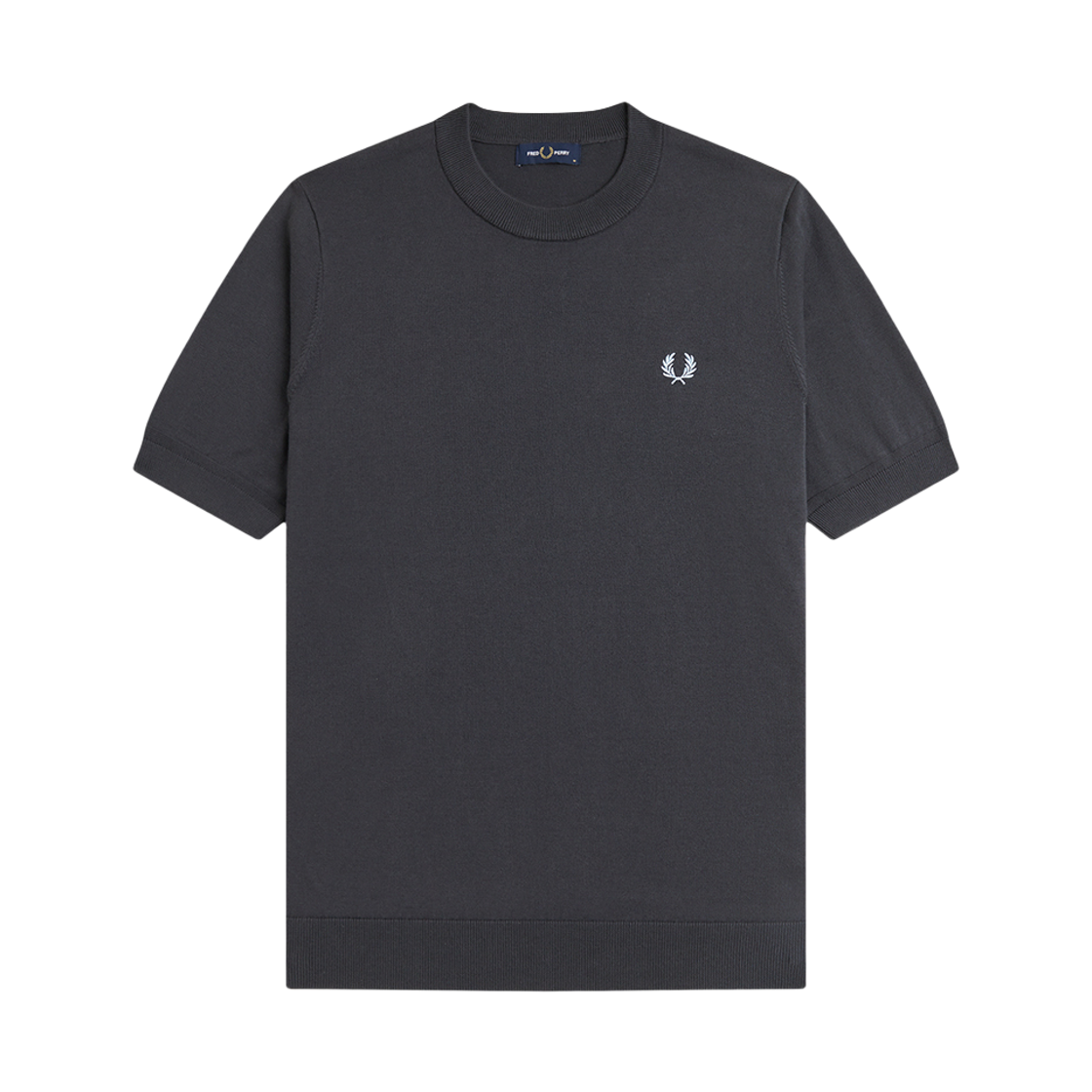 프레드페리 코튼 니트 티셔츠 앵커그레이(Fred Perry Cotton Knitted T-Shirt Anchor Grey) - 1