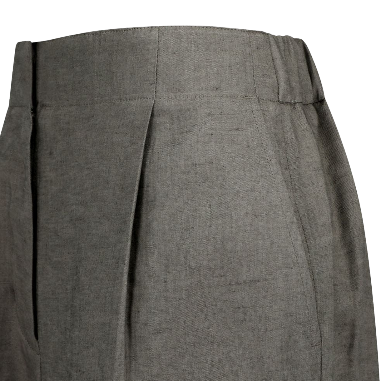 아모멘토 우먼 린넨 턱 팬츠 카키 - 26SS(Amomento Women Linen Tuck Pants Khaki - 26SS) - 3