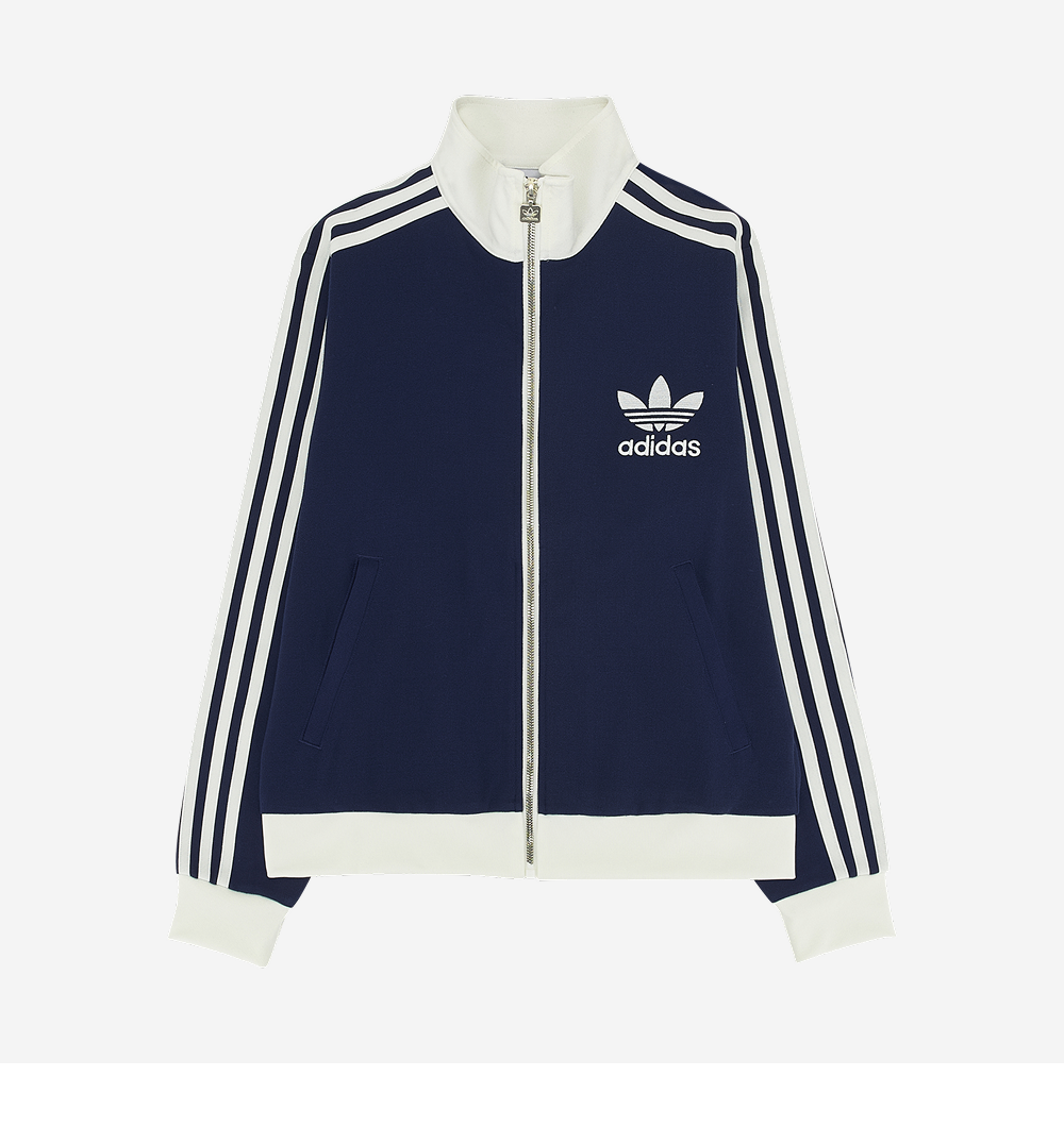 新品XS  Track Top Dark Blue JX2802 W) 아디다스 프리미엄 오리지널스 트랙탑 다크 블루 오프 화이트 - KR