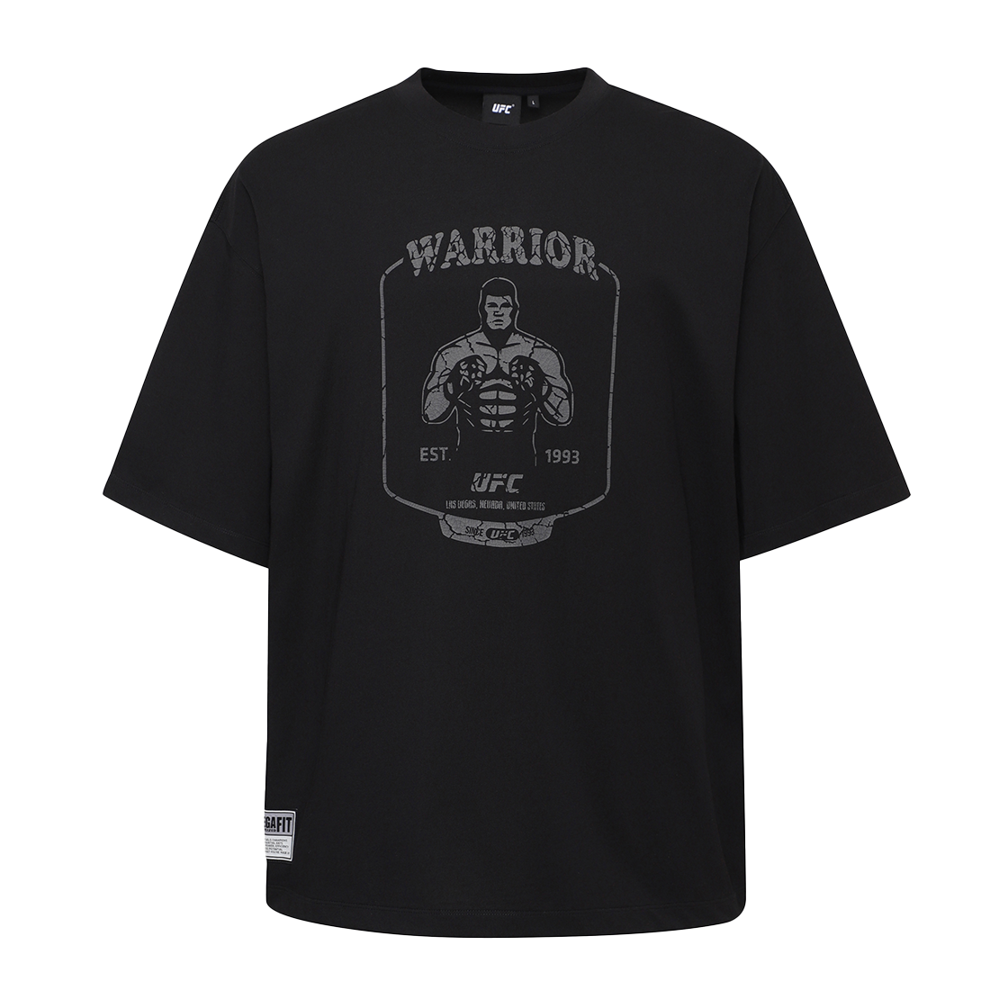 U2SSX2113BK UFC SPORT Warrior Mega Oversized Fit Short Sleeve Black