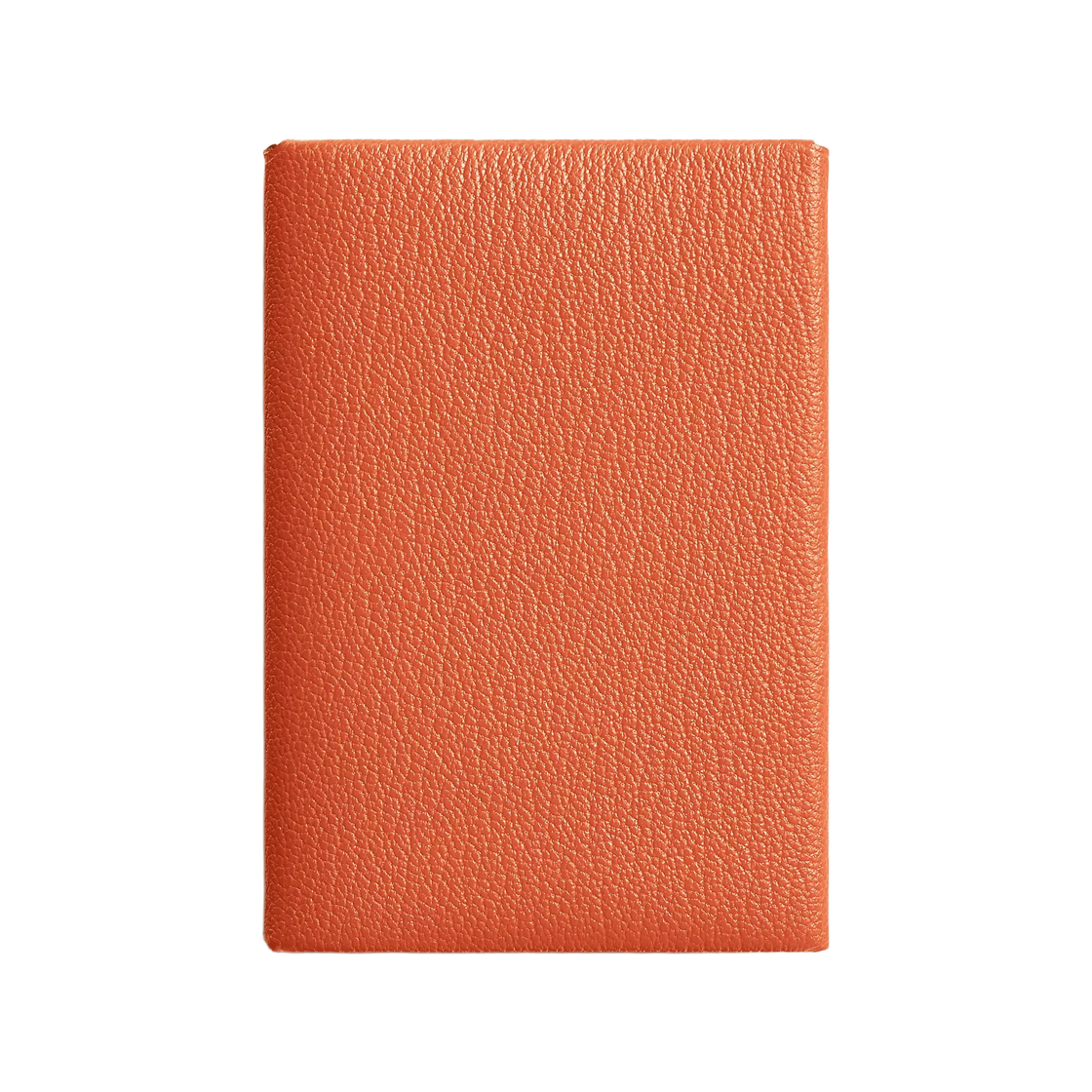 H082977CK5K Hermes Calvi Duo Card Holder Mysore Goatskin & Palladium Tangerine