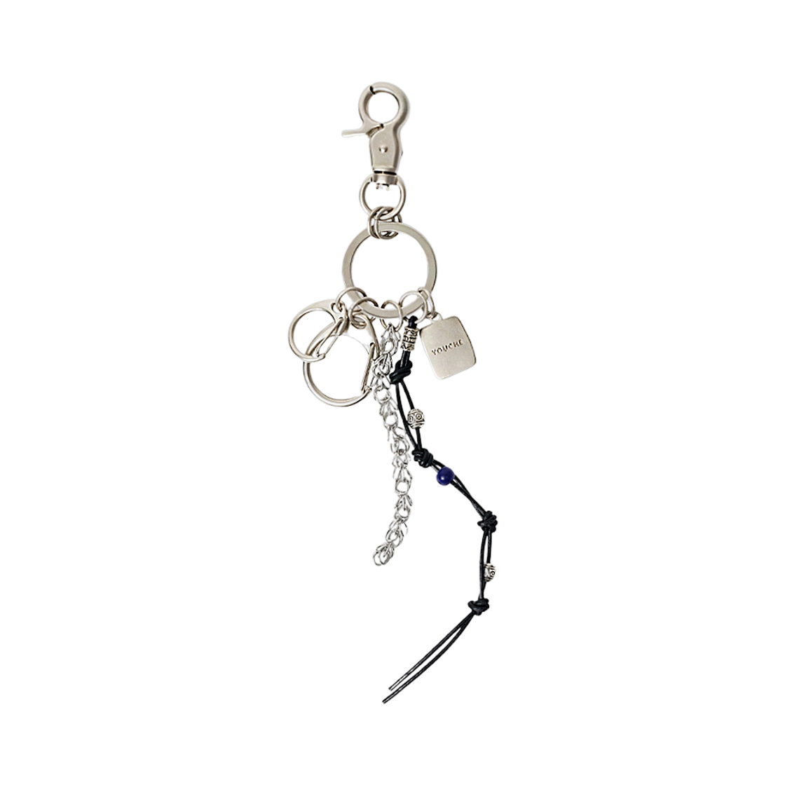 YPA26SSKE01 YOUCHE SQ ASSEMBLED KEYRING 001 Matte Silver