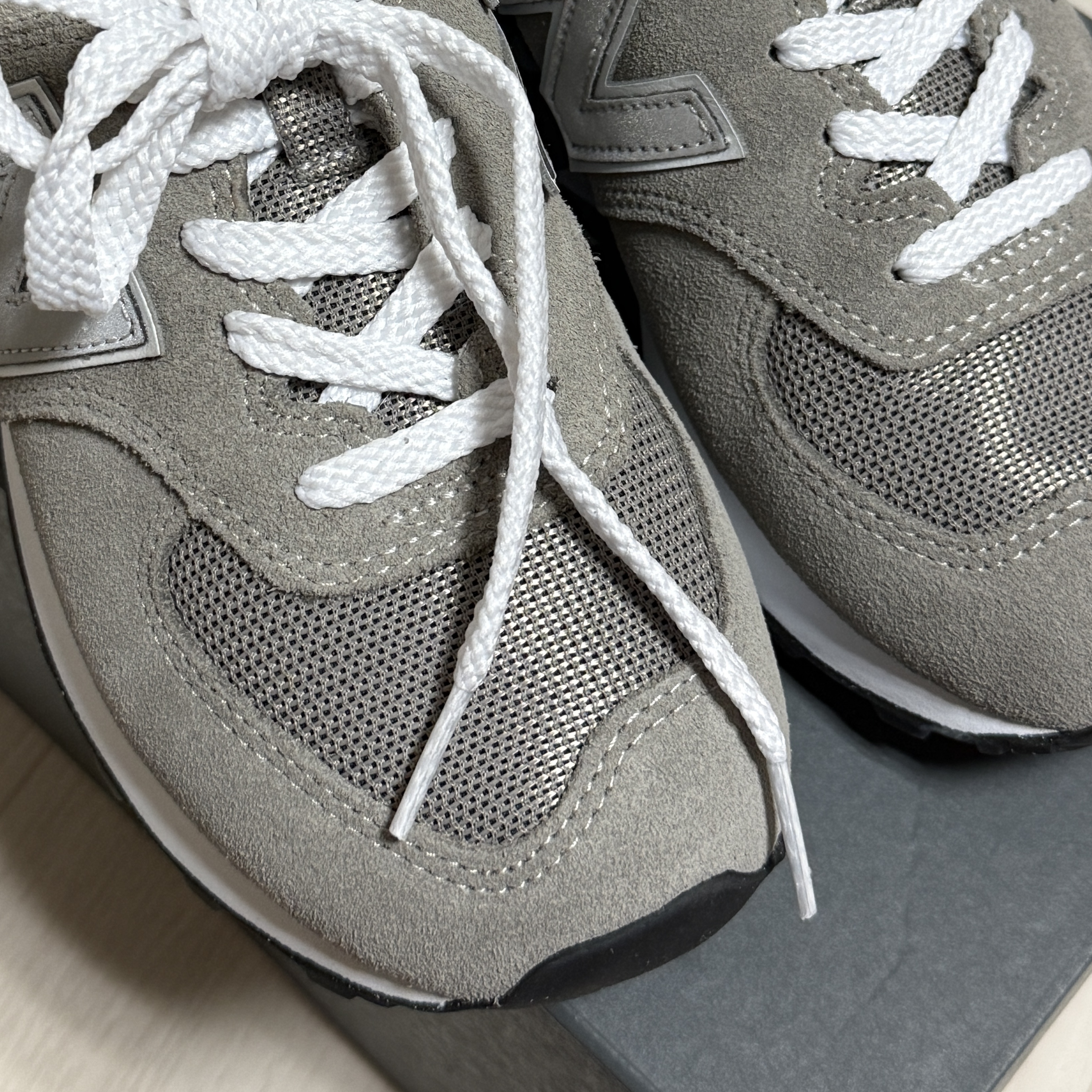 (W) New Balance 574 Worn By Anyone Grey - B Standard 착용 스타일