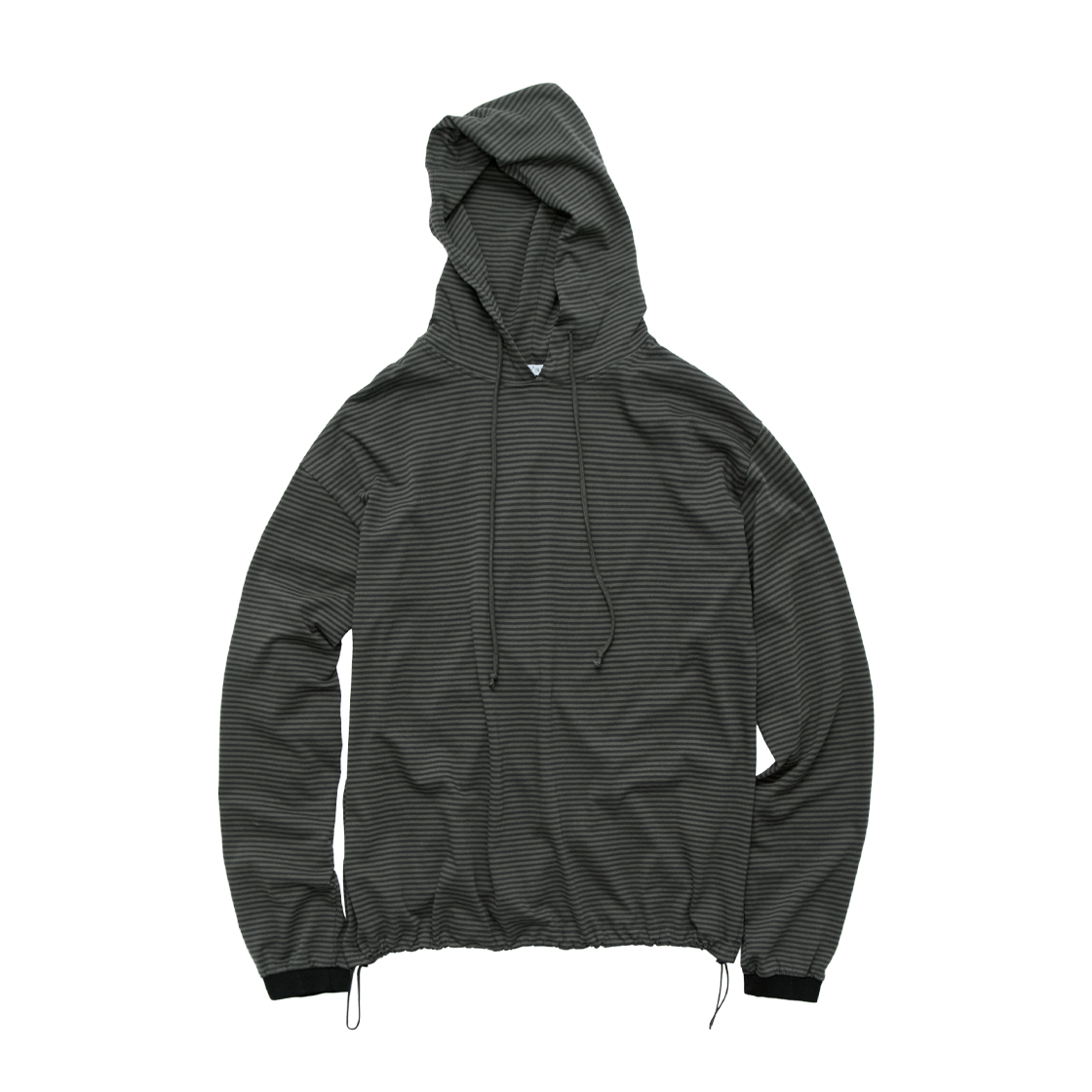 폴리테루 휴먼인덱스 휴먼 핀 스트라이프 싱글 후디 카키