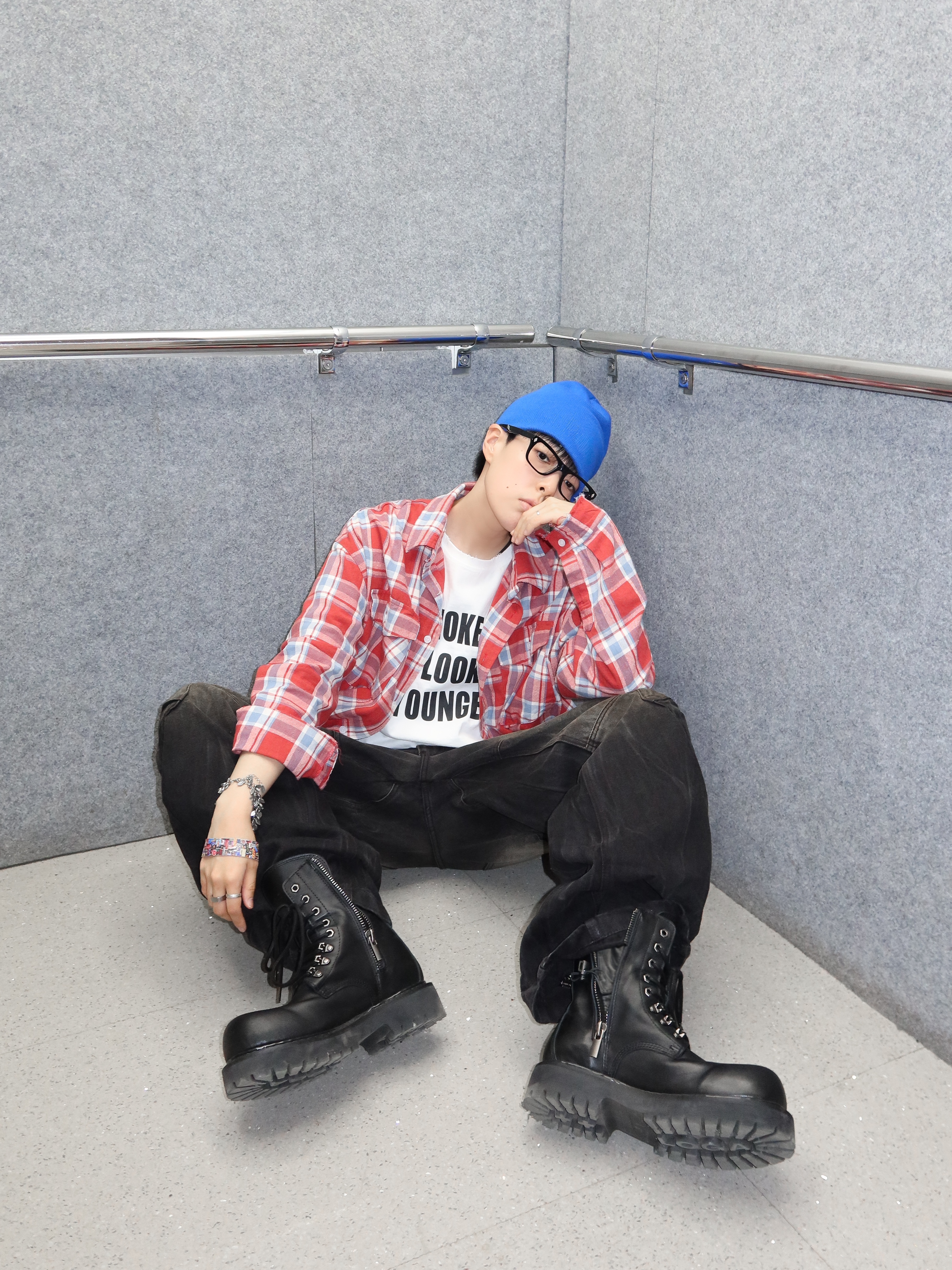 Farfromwhat Far Washed Black Cargo, LOSTGARDEN Phantom 착용 스타일 - 5