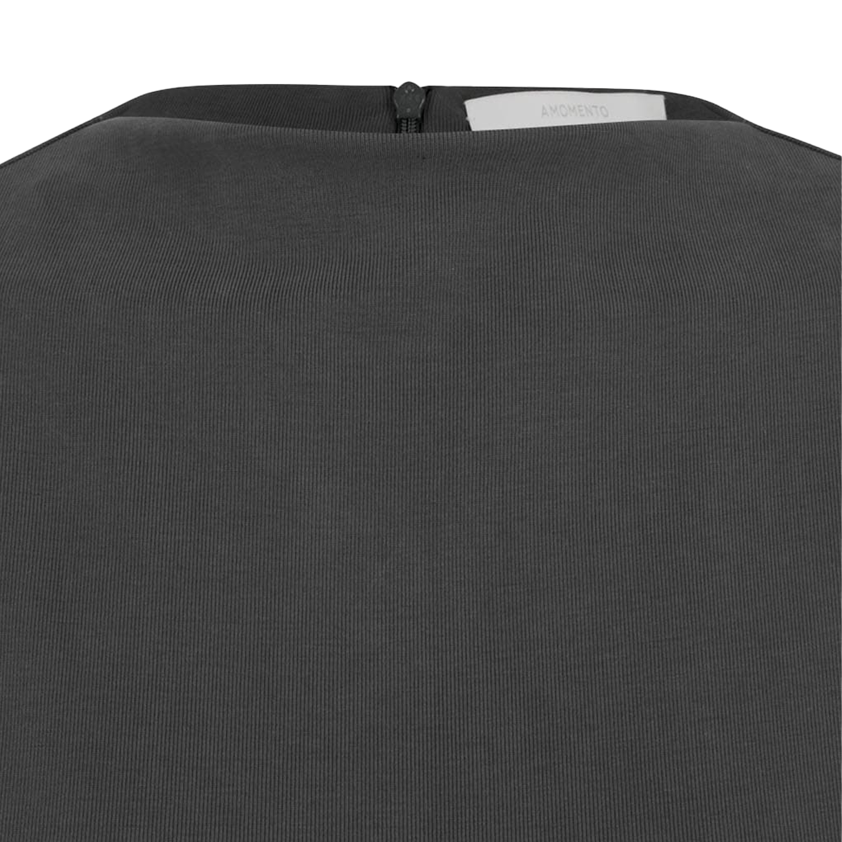 아모멘토 우먼 저지 모크넥 탑 차콜 - 26SS(Amomento Women Jersey Mock Neck Top Charcoal - 26SS) - 3