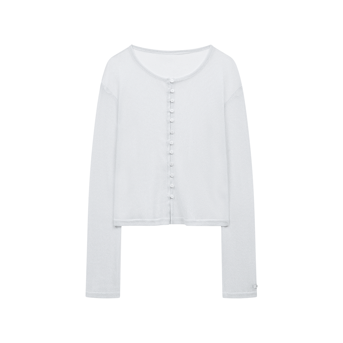 마가린핑거스 쉬어 슬림 가디건 라이트 그레이(Margarin Fingers Sheer Slim Cardigan Light Grey)