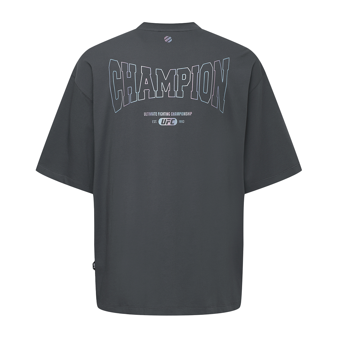 U2SSX2114CH UFC SPORT Champion Mega Oversized Fit Short Sleeve Charcoal