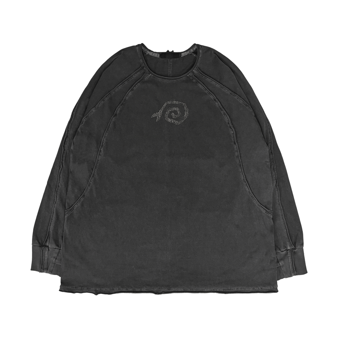 쎄르페 로우 피그먼트 핑거홀 긴팔티 차콜(SSERPE Raw Pigment Finger Hole Long Sleeve T Charcoal)