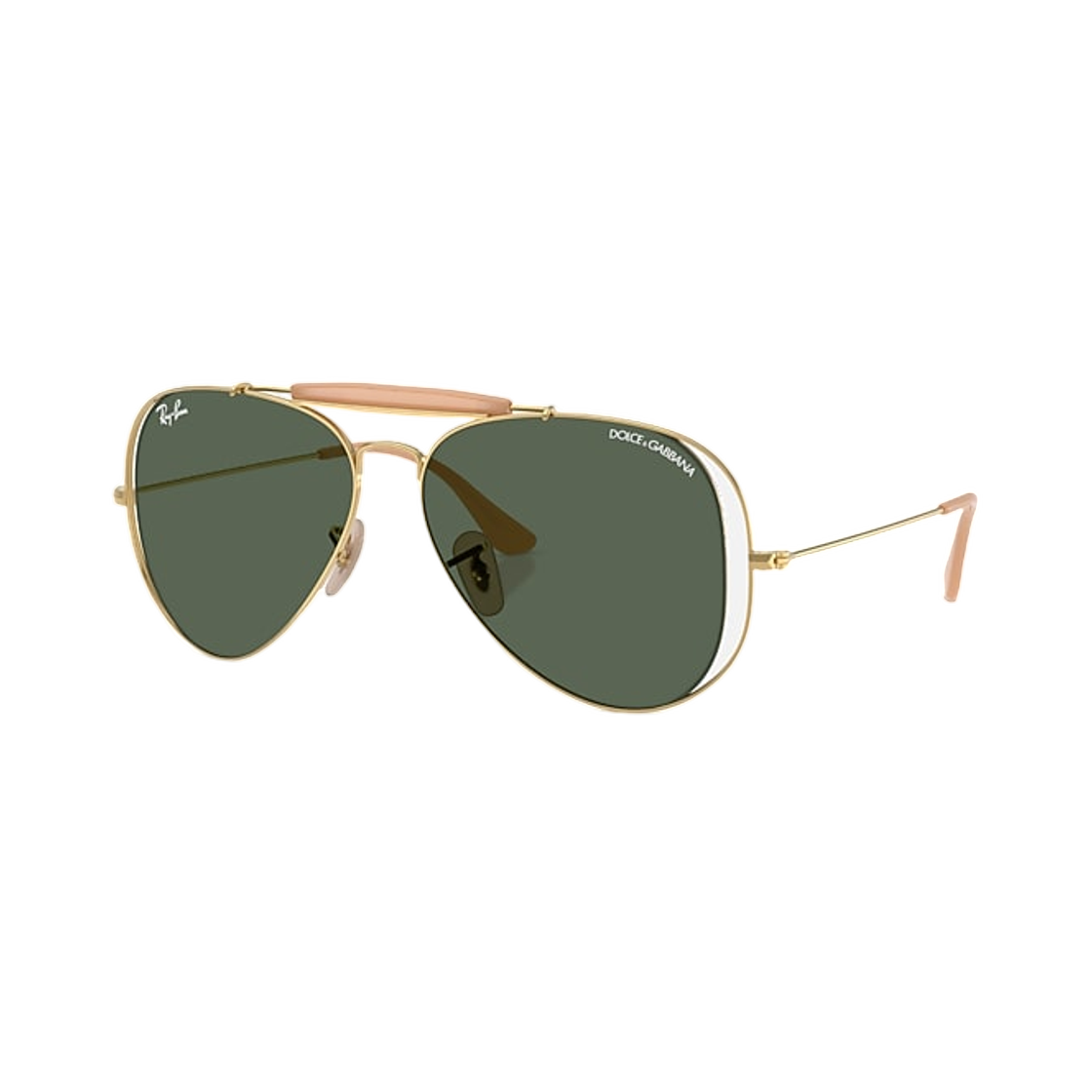 레이밴 x 돌체앤가바나 더 아웃도어즈맨 폴리쉬드 아리스타 골드 프레임 다크 그린 렌즈(Ray-Ban x Dolce & Gabbana The Outdoorsman Polished Arista Gold Frame Dark Green Lense) - 1