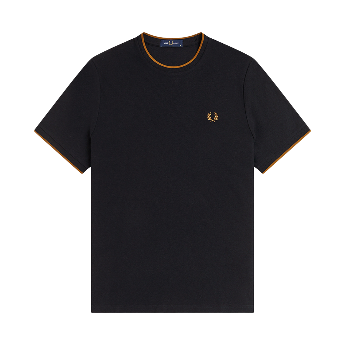 프레드페리 트림 디테일 크레이프 피케 티셔츠 블랙(Fred Perry Trim Detail Crepe Pique T-Shirt Black) - 1