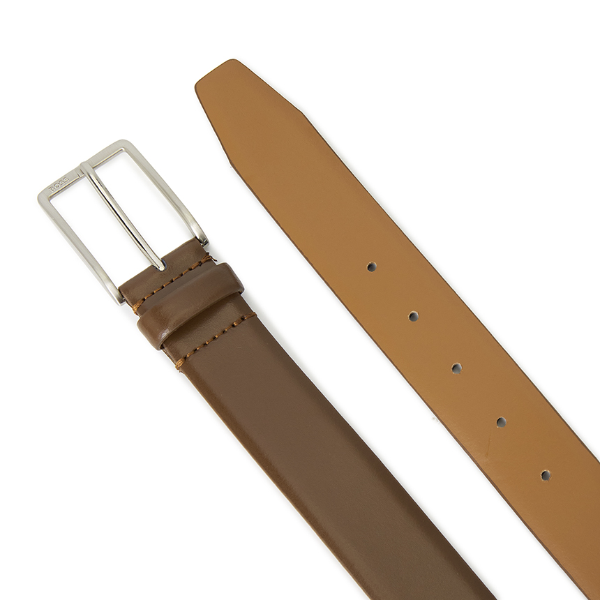 [17% 쿠폰] 휴고 보스 인그레이브드 로고 버클 이탈리안 레더 벨트 브라운([17% 쿠폰] Hugo Boss Italian Leather Belt with Engraved Logo Buckle Brown) - 4