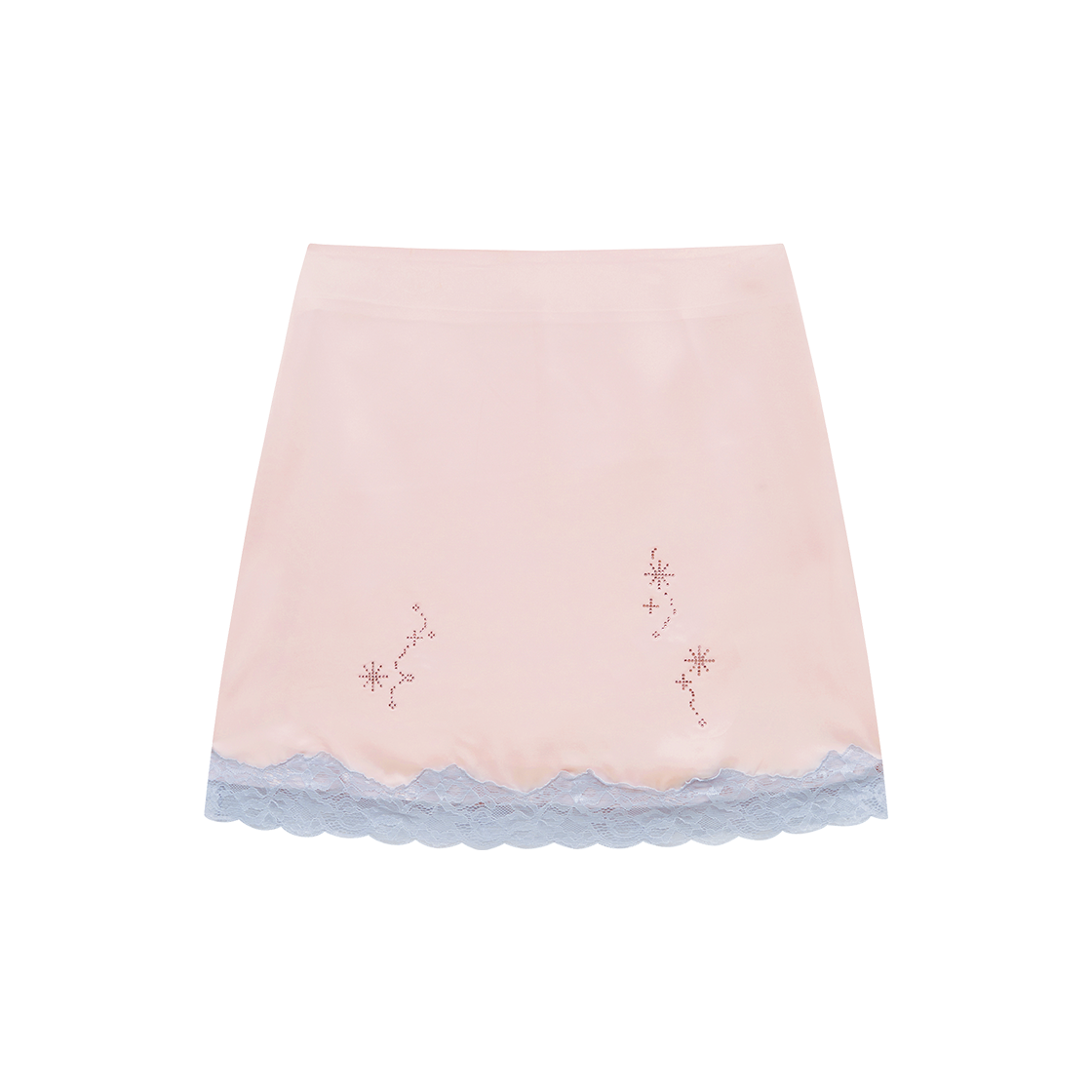 마가린핑거스 레이스 새틴 핫픽스 스커트 핑크(Margarin Fingers Lace Satin Hotfix Skirt Pink)