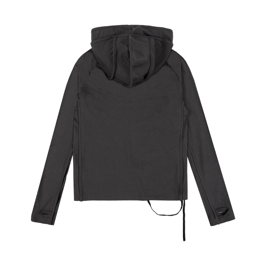 산시 슬림 벨벳 스트링 후디 그레이(SANSI Slim Velvet String Hoodie Gray) - 2