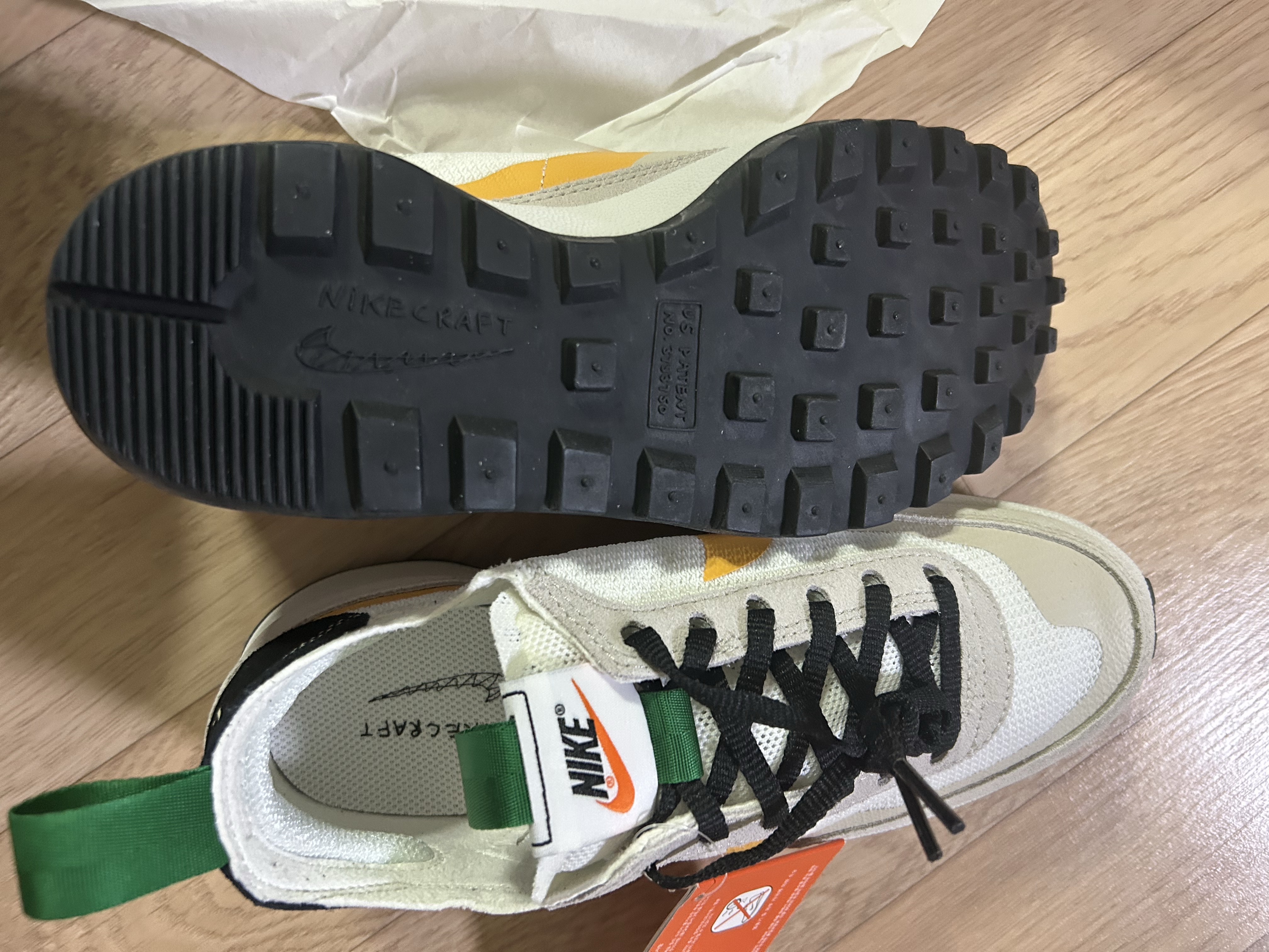 Nike x Tom Sachs General Purpose Shoe Pine Green University Gold 착용 스타일
