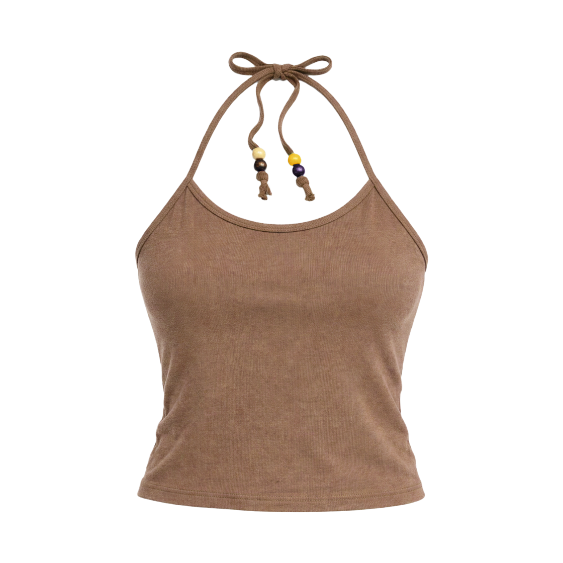 쎄르페 비즈 피그먼트 홀터넥 슬리브리스 브라운(SSERPE Beads Pigment Halter Neck Sleeveless Brown)