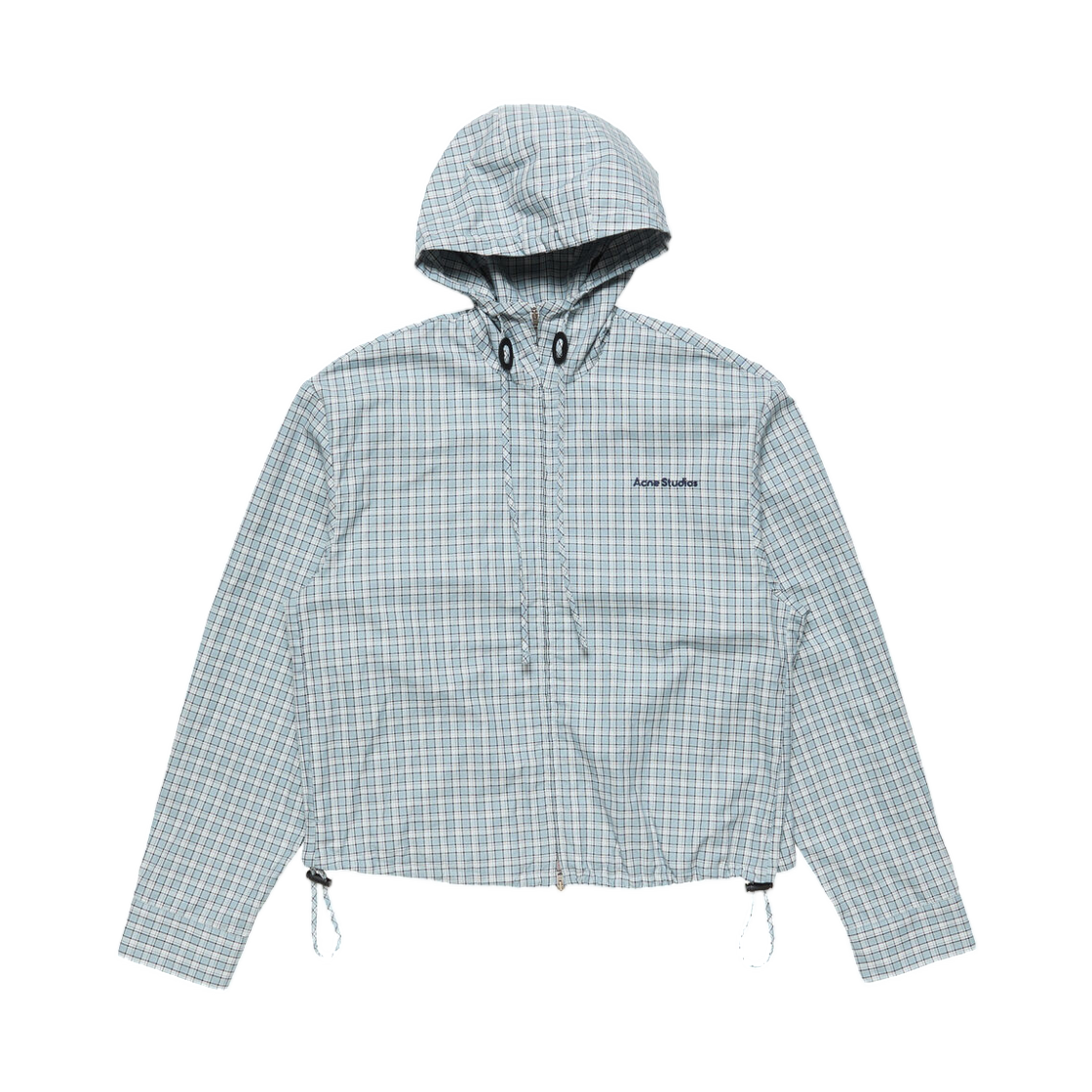A90718-AF2 (W) Acne Studios Hooded Check Jacket Blue White