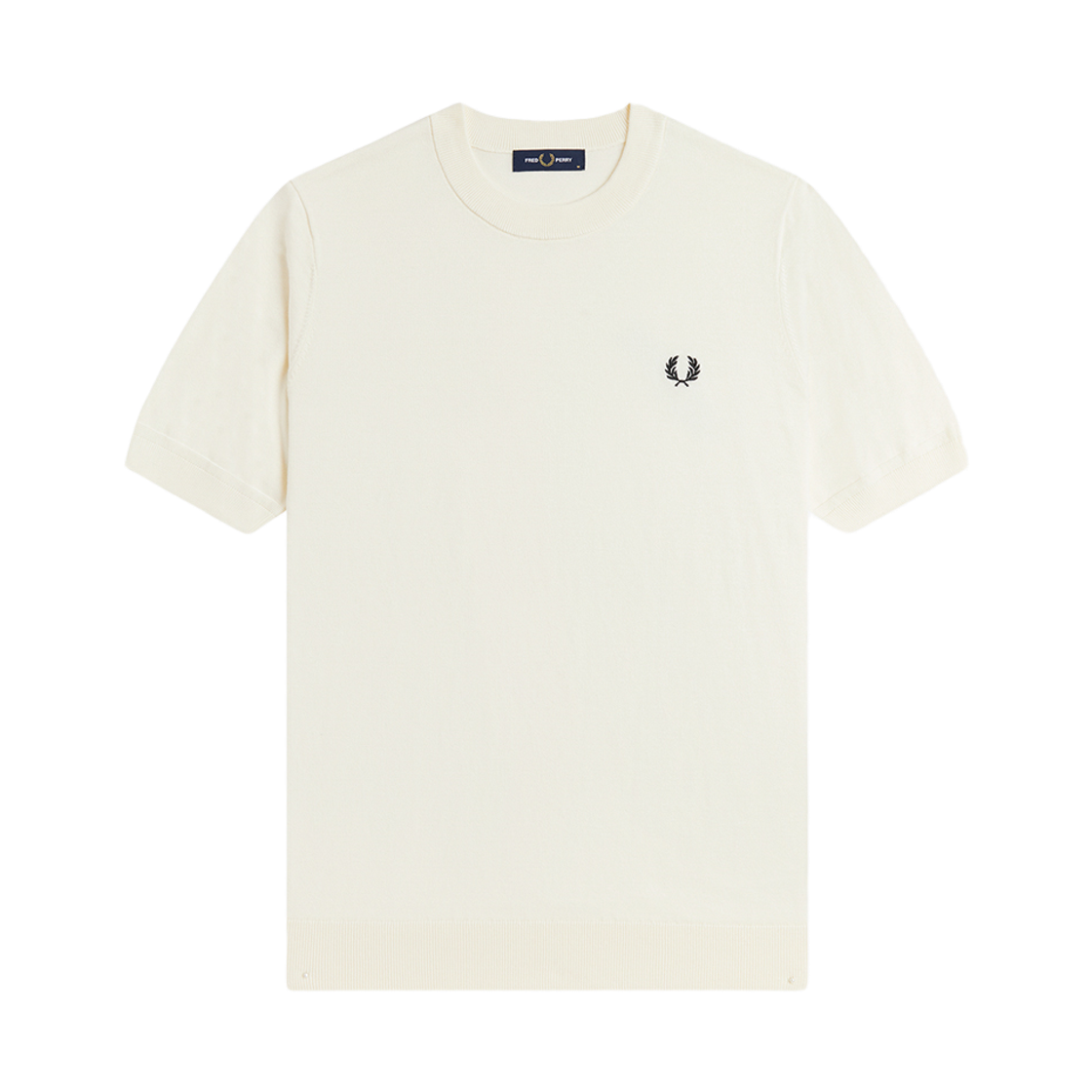 프레드페리 코튼 니트 티셔츠 에크루(Fred Perry Cotton Knitted T-Shirt Ecru) - 1