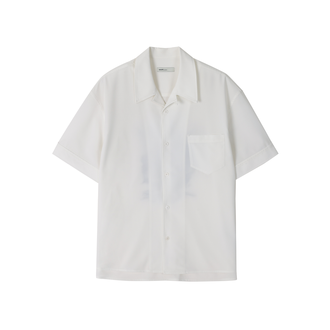 SI1SH151WH SONGZIO HOMME SSAW Original Drawing Open Collared Half Shirt White