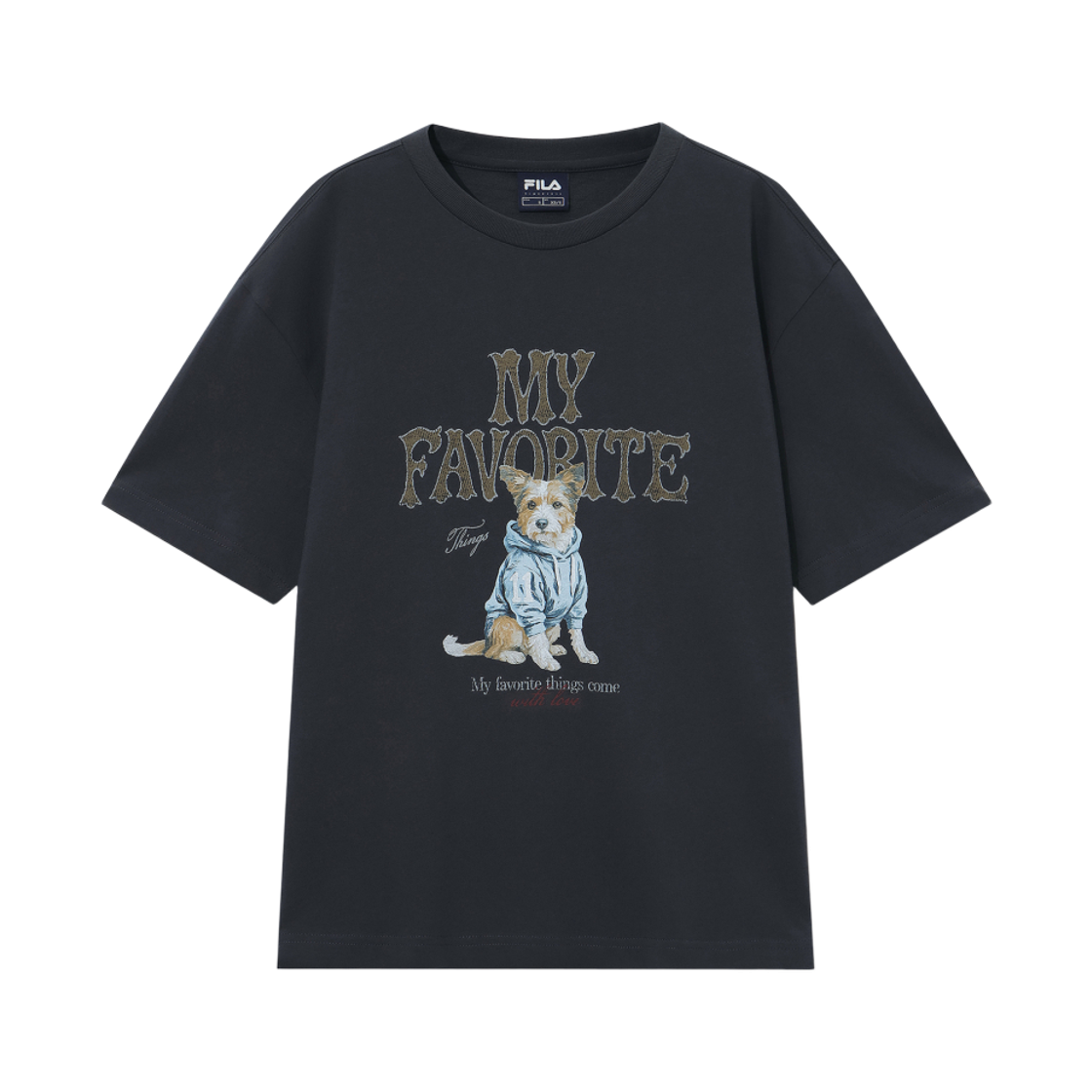 [6% 적립] 휠라 MY Favorite Puppy 티셔츠 차콜그레이([6% 적립] Fila MY Favorite Puppy T-Shirt Charcoal Gray)